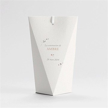 Boîte de dragées communion beauté au naturel étui - Dos de la boîte