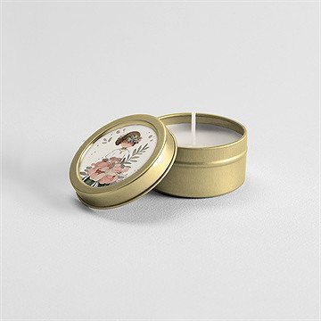 Bougie communion beauté au naturel or - Mise en situation