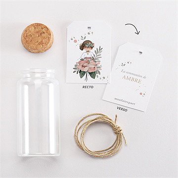 Mignonette communion beauté au naturel étiquette - Vue d'ensemble