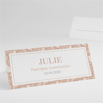 Marque-place communion beaux symboles argent