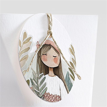 Boîte de dragées communion jolie bohème étui - Détail de la boîte