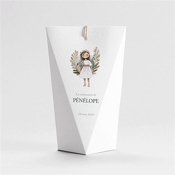 Boîte de dragées communion jolie bohème étui - Dos de la boîte