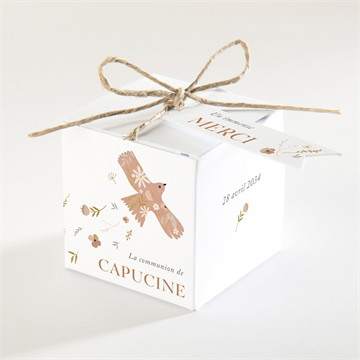 Boîte de dragées communion belle colombe