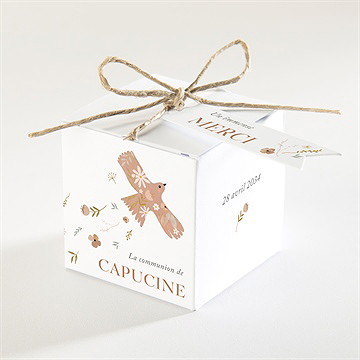 Boîte de dragées communion belle colombe
