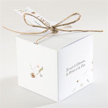 Boîte de dragées communion belle colombe - Dos de la boîte