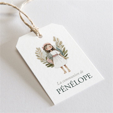 Etiquette communion jolie bohème étui