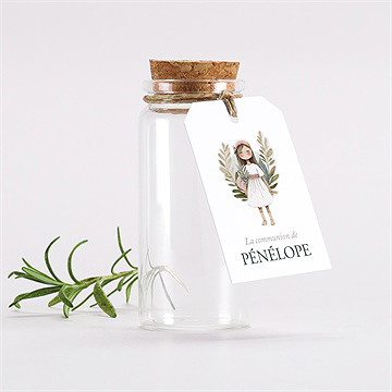 Mignonette communion jolie bohème étiquette