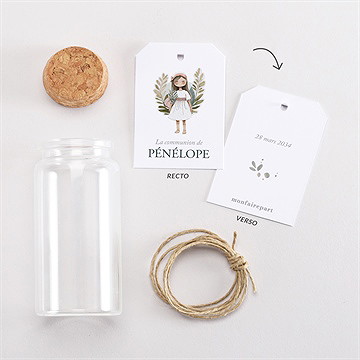 Mignonette communion jolie bohème étiquette - Vue d'ensemble