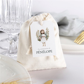 Pochon communion jolie bohème - Mise en situation