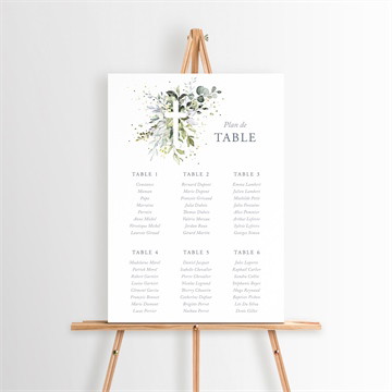 Plan de table baptême en lumière 2 volets