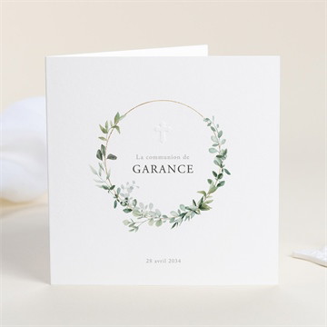 Faire-part communion gravée au coeur or