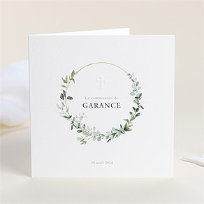 Faire-part communion gravée au coeur