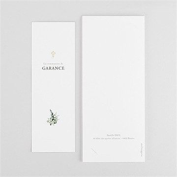 Faire-part communion gravée au coeur photomaton - Dos du faire-part