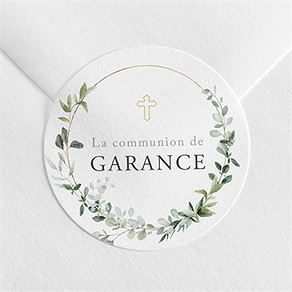 Sticker communion gravée au coeur