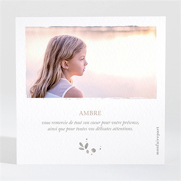 Remerciement communion beauté au naturel - Dos de la carte