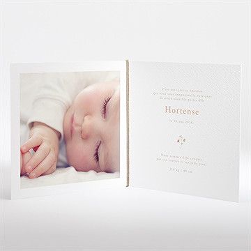 Faire-part naissance fraises de printemps - Intérieur du faire-part