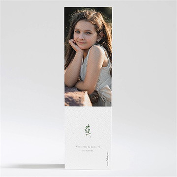 Signet communion gravée au coeur - Dos du signet