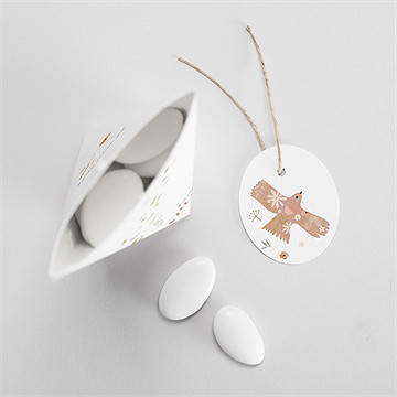 Boîte de dragées communion belle colombe étui - Intérieur de la boîte