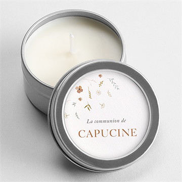 Bougie communion belle colombe argent