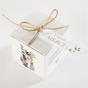 Boîte de dragées profession de foi trésor - Dessus de la boîte