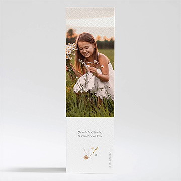 Signet communion belle colombe - Dos du signet