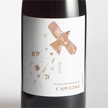 Etiquette de bouteille communion belle colombe