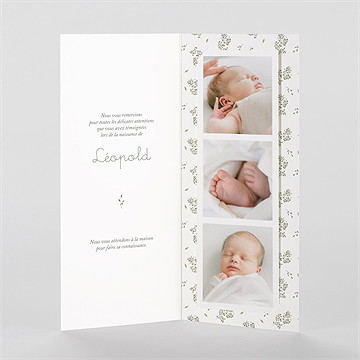 Remerciement naissance écureuil - Intérieur du faire-part