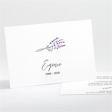 Faire-part décès souvenir de lavande