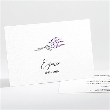 Faire-part décès souvenir de lavande