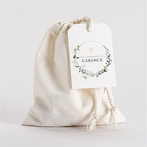 Pochon communion gravée au coeur