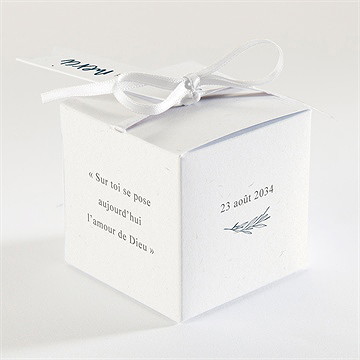 Boîte de dragées profession de foi joie pure - Dos de la boîte