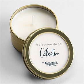 Bougie profession de foi joie pure or