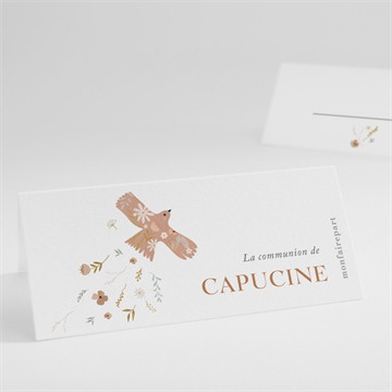 Marque-place communion belle colombe