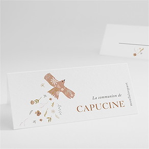 Marque-place communion belle colombe