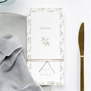Menu mariage fleuri