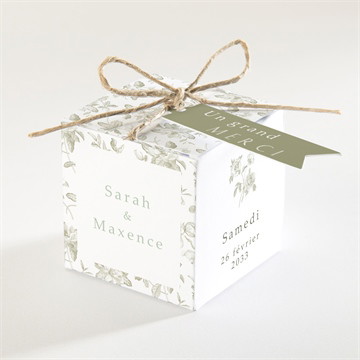 Boîte de dragées mariage fleuri