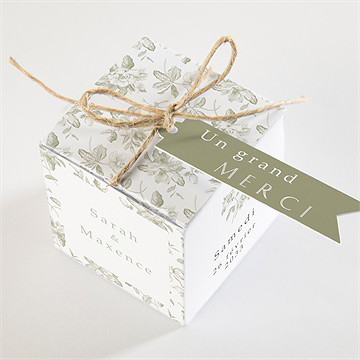 Boîte de dragées mariage fleuri - Dessus de la boîte