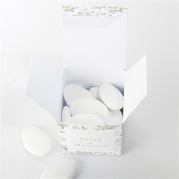 Boîte de dragées mariage fleuri - Intérieur de la boîte