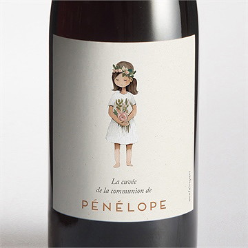 Etiquette de bouteille communion petite fille