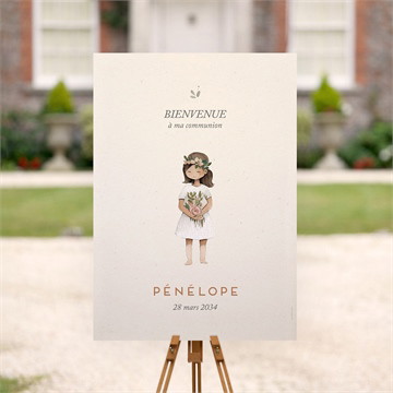 Panneau bienvenue petite fille