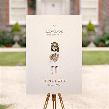 Panneau bienvenue petite fille