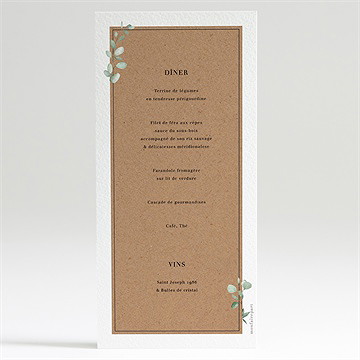 Menu mariage encapsulés - Dos du menu