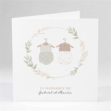 Faire-part naissance bodys jumeaux