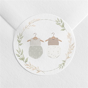 Sticker naissance bodys jumeaux