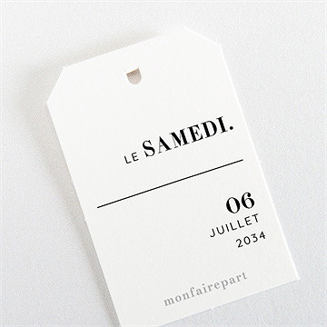 Etiquette mariage annonce minimaliste - Dos de l'étiquette