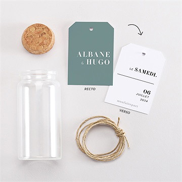 Mignonette mariage annonce étiquette - Vue d'ensemble