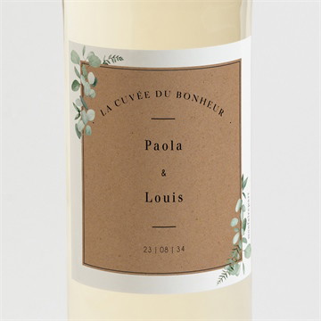 Etiquette de bouteille mariage encapsulés