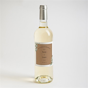 Etiquette de bouteille mariage encapsulés - Mise en situation