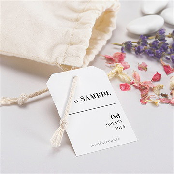 Pochon mariage  annonce minimaliste - Mise en situation