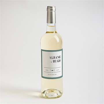 Etiquette de bouteille mariage annonce minimaliste - Mise en situation